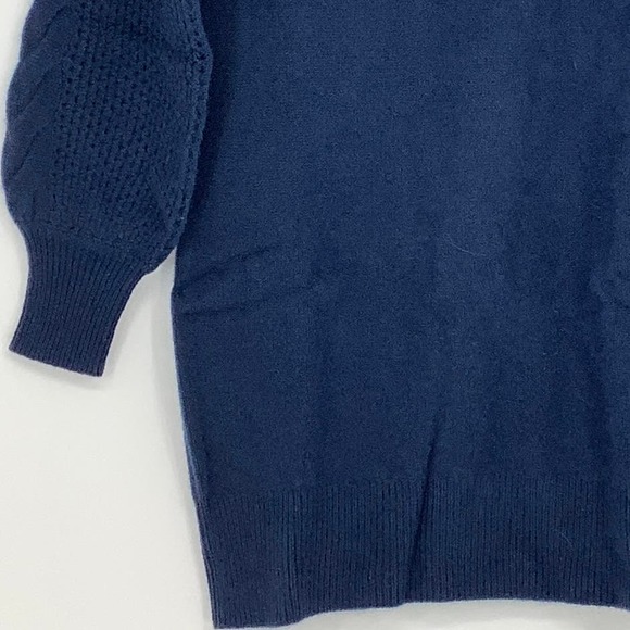 NEW! NAADAM Size Small Open Cable Tunic Dress Cashmere Blue $395 MSRP J6-19 - Picture 6 of 13